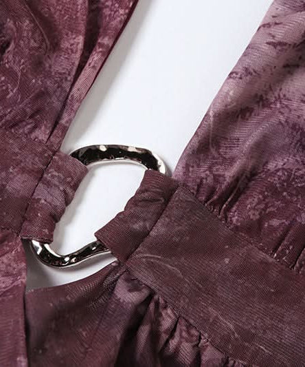 Vibrant Art Print Halter Mini Dress: O-Ring Cutouts & Draped Silhouette - Your Fall Party Statement