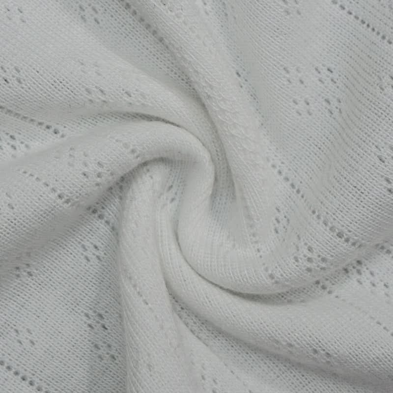 Rome Lover Cropped Ruffle Tee | Women's White Embroidered Knit Top for Fall