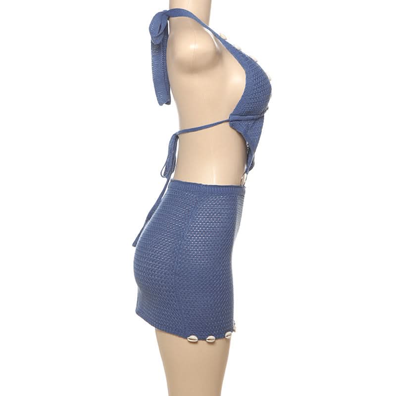Coastal Chic Crochet Seashell Halter & Mini Skirt Set – Your Ultimate Resort & Winter Sun Getaway Look
