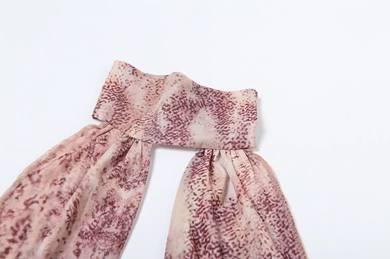 Wild Instincts Halter Top: Pink Leopard Print Mesh Plunge with Self-Tie | Fall & Party Ready