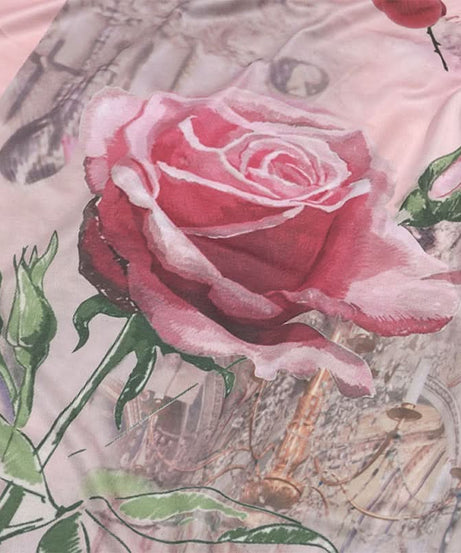 Romantic Rose & Butterfly One-Shoulder Maxi Dress | Chic Fall Event Attire