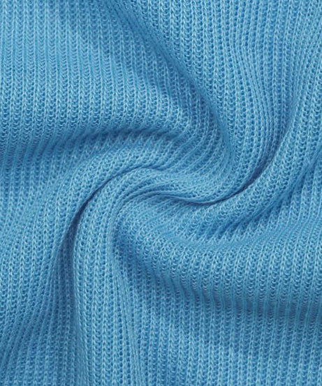 Stay Forever 18: Y2K Blue Ribbed Long Sleeve Crop Top | Trendy Lettuce Hem Fall Tee for Women