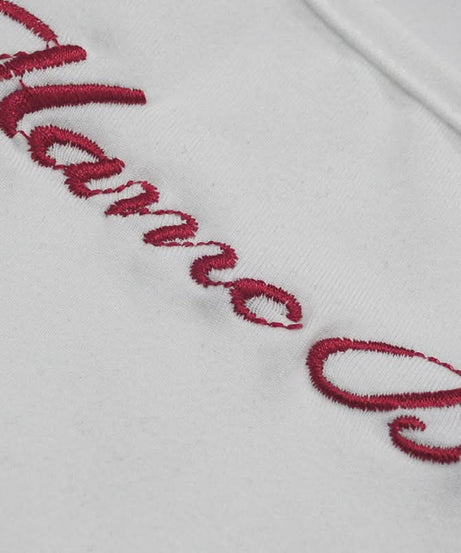 Effortless Chic: Y2K Cutout Long Sleeve Crop Top with Lace Trim & 'Mame Band' Embroidery – Trendy Fall Fashion for Women