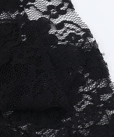 Haute Goth Lace & Eyelet Asymmetrical Skirt - Your Spooky Season & Fall Style Statement