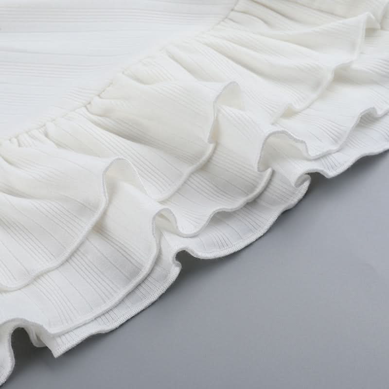 Dreamy White Knotted Tube Top & Ruffle Shorts Set - Your Ultimate Resort & Vacation Essential