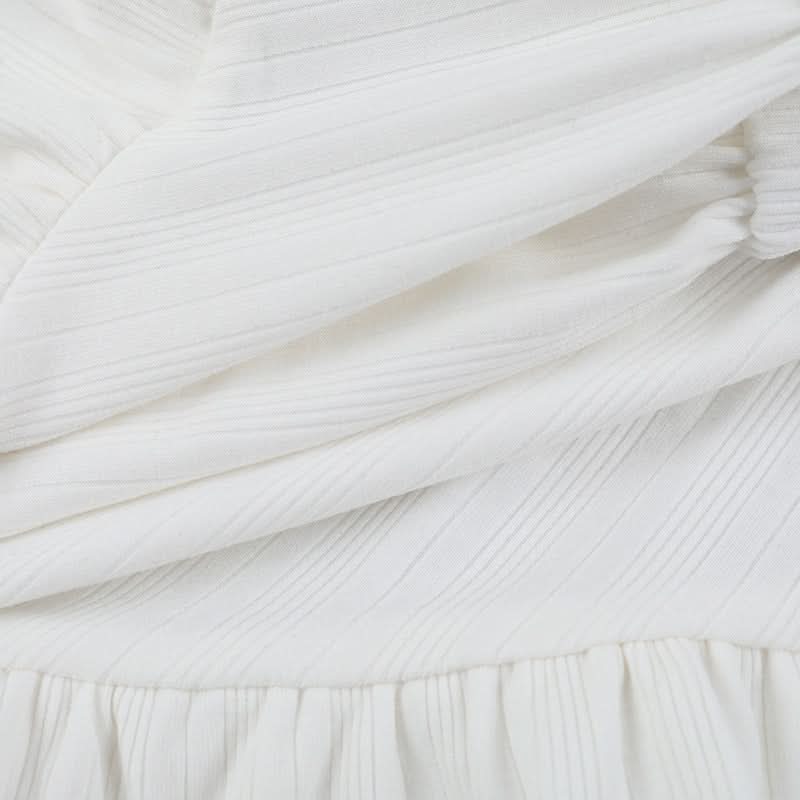 Dreamy White Knotted Tube Top & Ruffle Shorts Set - Your Ultimate Resort & Vacation Essential