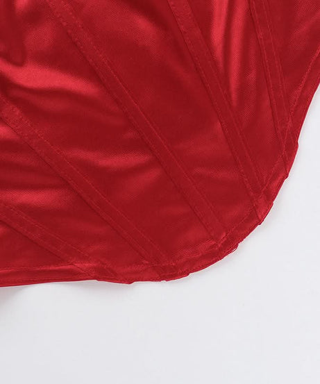 Luxe Ruby Red Satin Corset Top | Your Go-To for Fall & Holiday Glam
