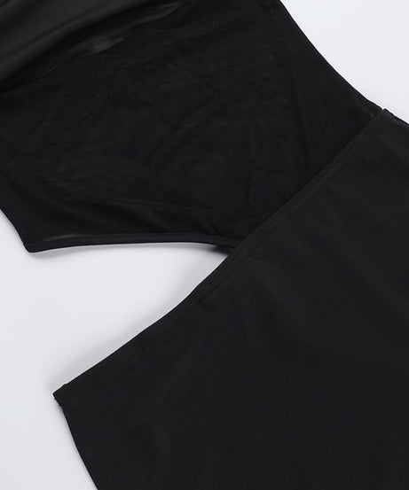 Glamorous Black Halter Off-Shoulder Cutout Maxi Dress | Fall & Holiday Event Ready