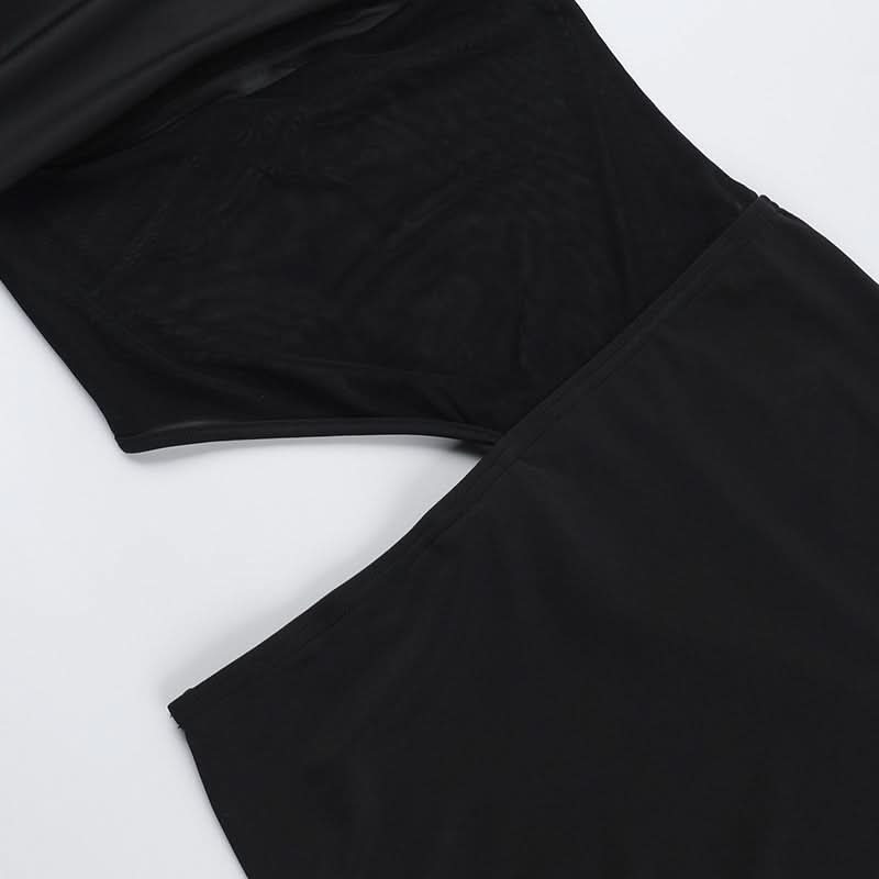 Glamorous Black Halter Off-Shoulder Cutout Maxi Dress | Fall & Holiday Event Ready