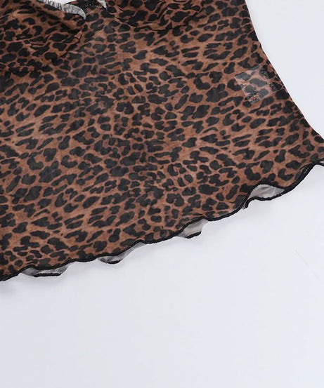 Fierce & Flirty: Leopard Print Sheer Ruffle Cami Top – Fall's Hottest Going-Out Style