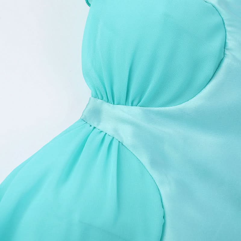 Ocean Siren Aqua Satin Off-Shoulder Maxi Dress - Fall Getaway & Holiday Soiree Glamour