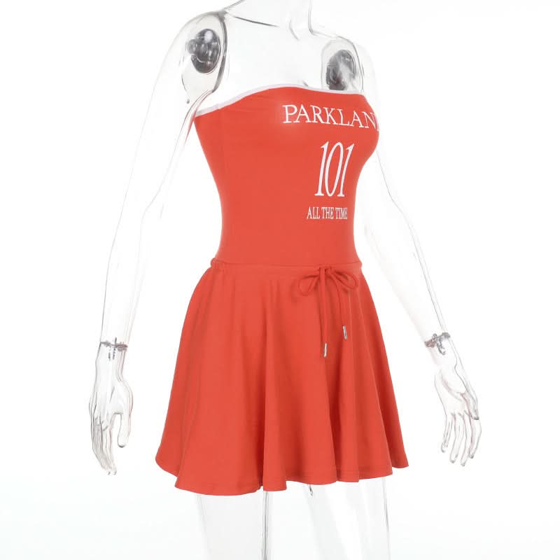 Game Day Ready: Parklane 101 Orange Tube Mini Dress - Sporty Skater Style for Fall