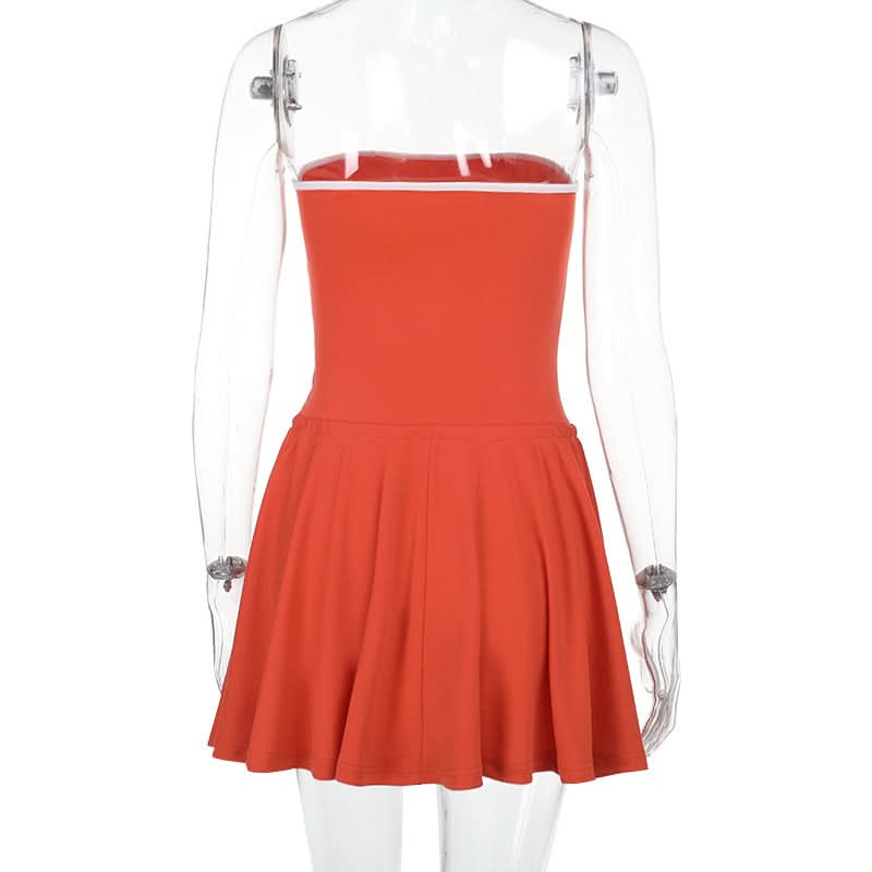 Game Day Ready: Parklane 101 Orange Tube Mini Dress - Sporty Skater Style for Fall