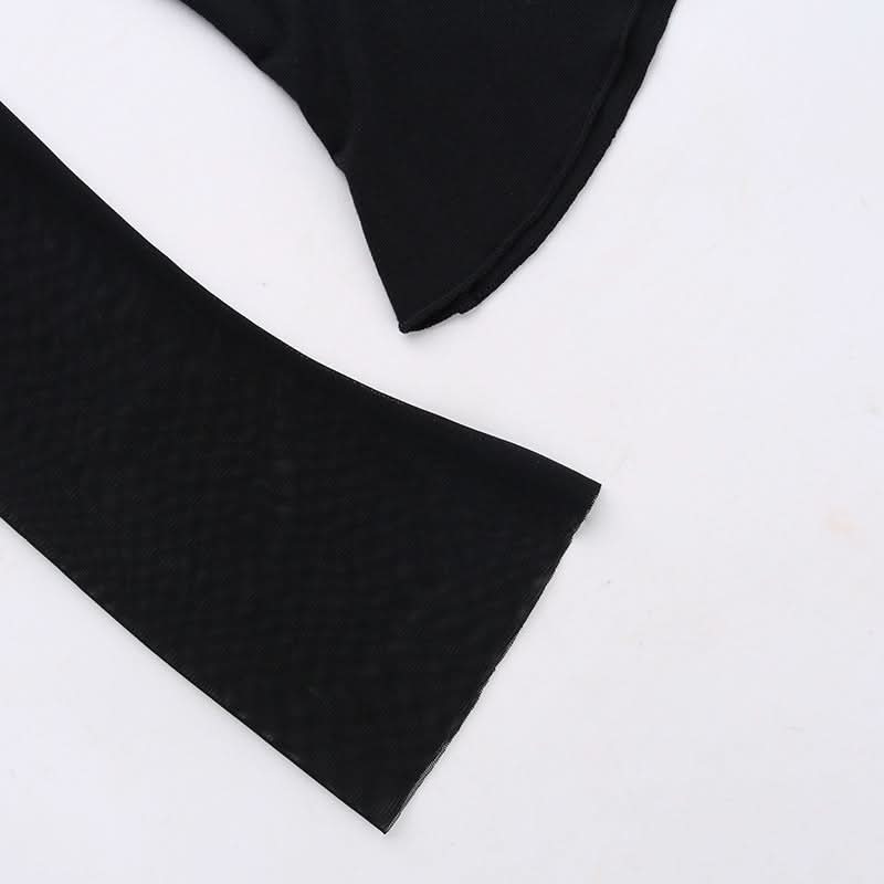 Bewitching Black Lace & Sheer Mesh Crop Top – Your Fall & Halloween Statement Piece