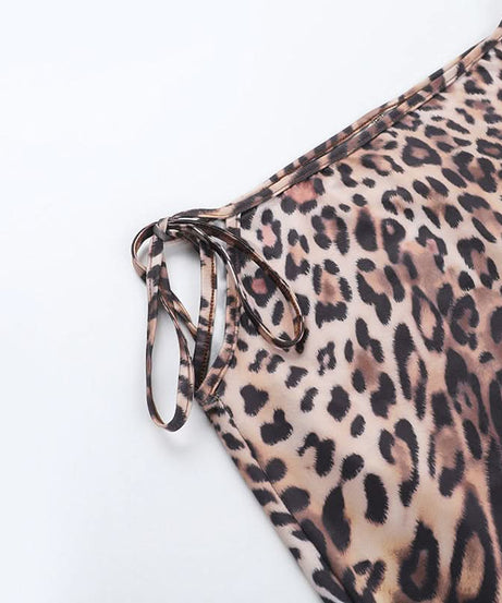 Glamorous Leopard Print Halter Crop Top & Maxi Skirt Set - Fall Resort & Vacation Ready