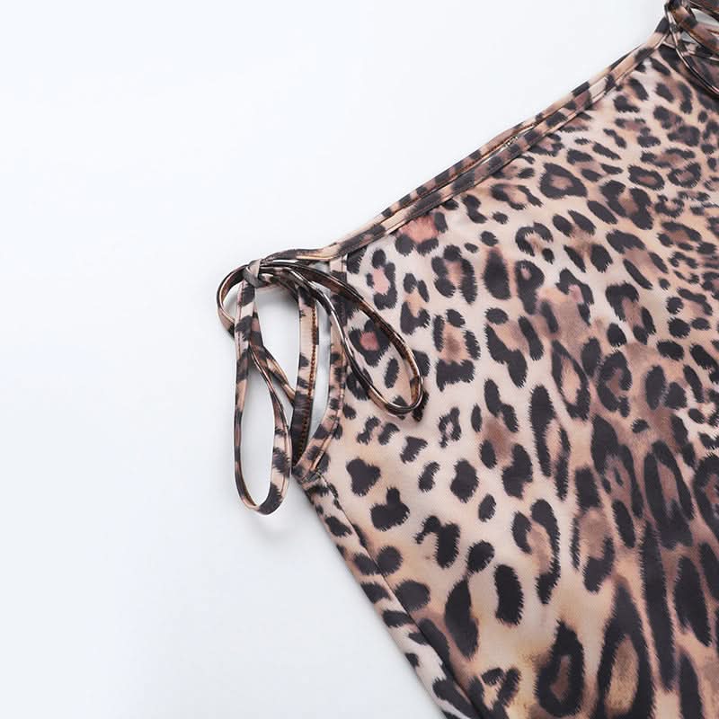 Glamorous Leopard Print Halter Crop Top & Maxi Skirt Set - Fall Resort & Vacation Ready