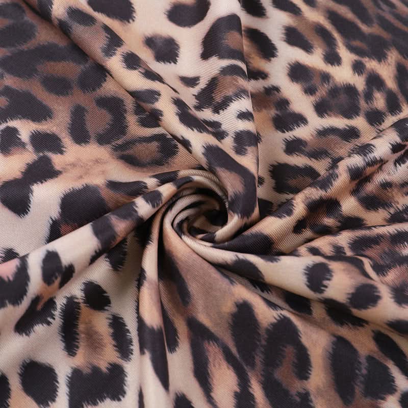 Glamorous Leopard Print Halter Crop Top & Maxi Skirt Set - Fall Resort & Vacation Ready