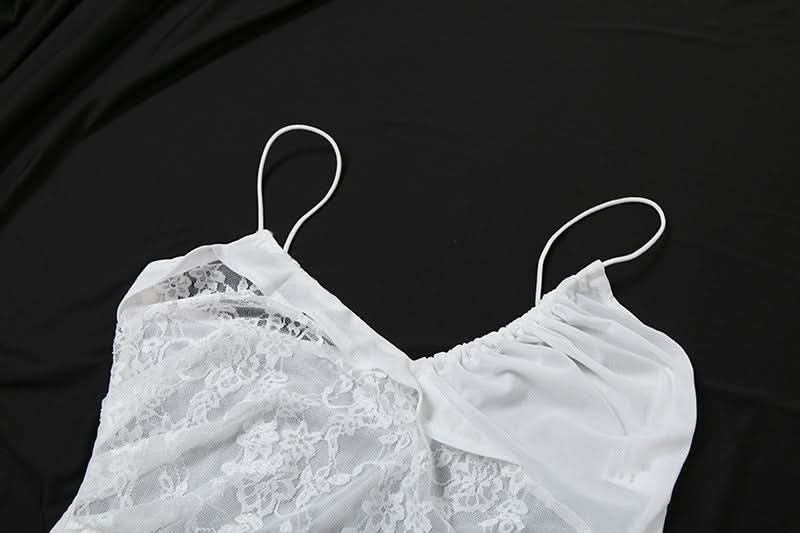 Dreamy White Lace & Satin Cami Top - Sheer V-Neck, Ruched Detail for Fall & Holiday Glam