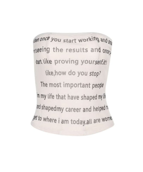 Her Story: Empowerment Quote Strapless Tube Top | Chic Bandeau for Fall Layering & Style