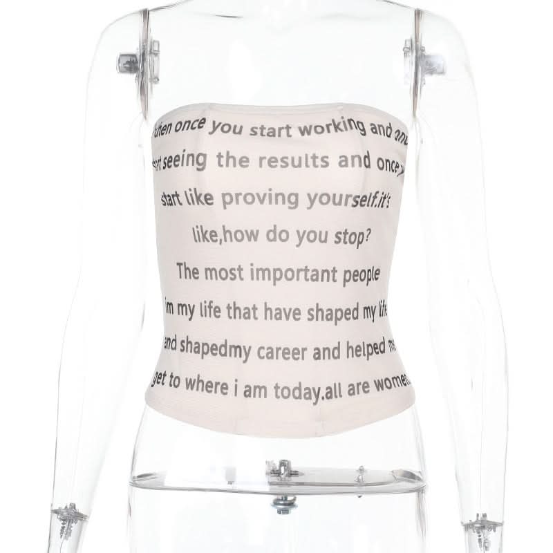 Her Story: Empowerment Quote Strapless Tube Top | Chic Bandeau for Fall Layering & Style