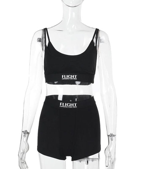 Flight Longing for Free" Cozy Black Bralette & Boyshort Set | Ultimate Fall Loungewear for Women