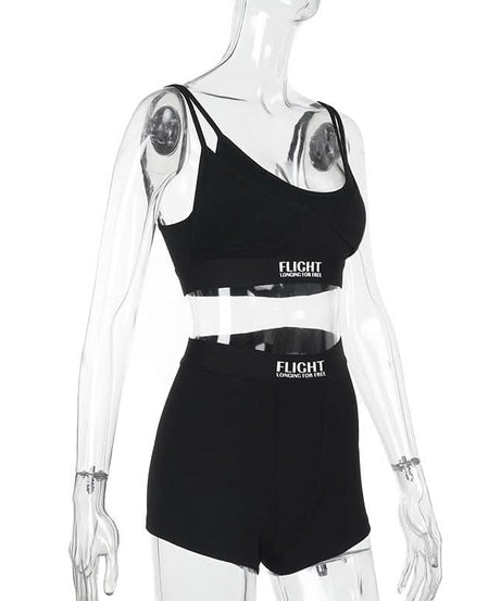 Flight Longing for Free" Cozy Black Bralette & Boyshort Set | Ultimate Fall Loungewear for Women