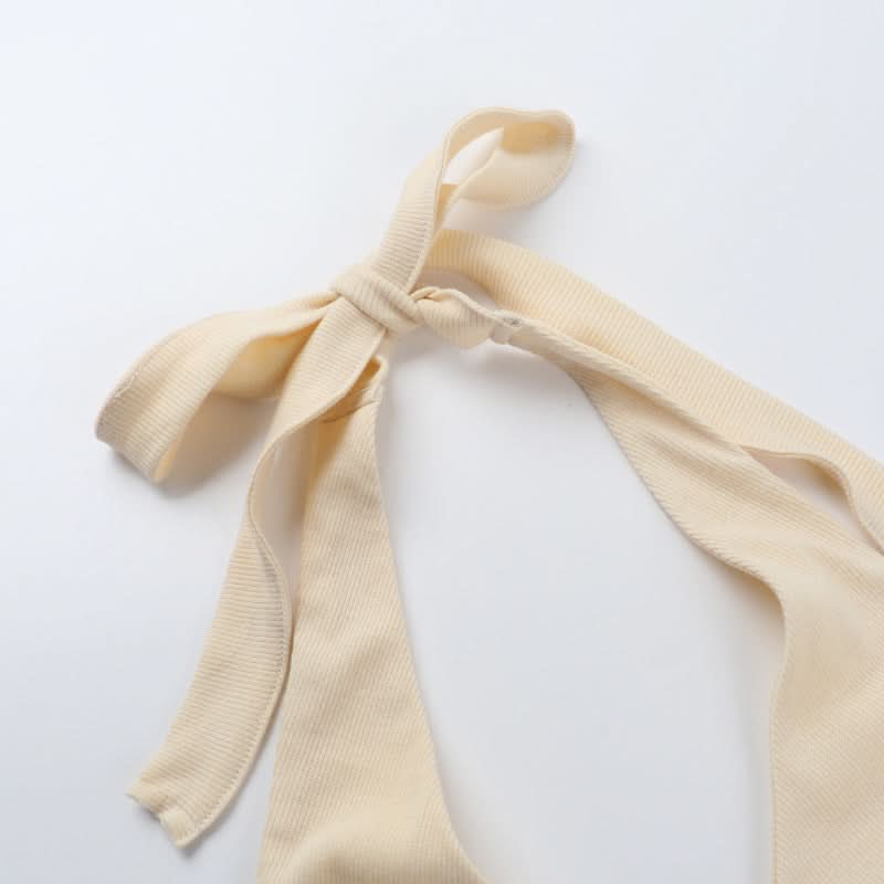 Chic Ruched Halter Slit Top | V-Neck Fall Essential & Getaway Ready