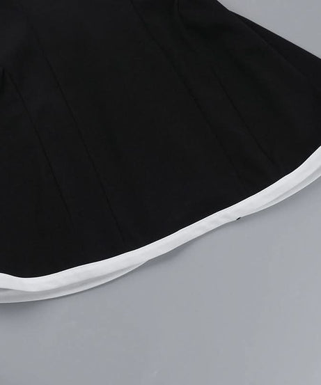 Chic Off-Shoulder Black & White Skater Mini Dress – Your Fall Party & Date Night Essential