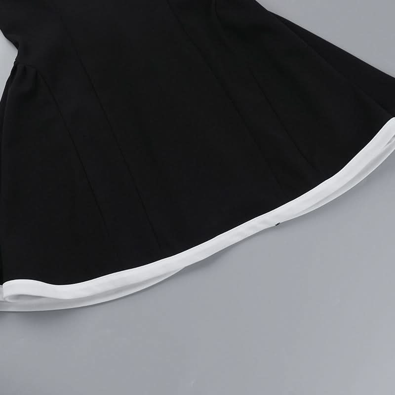 Chic Off-Shoulder Black & White Skater Mini Dress – Your Fall Party & Date Night Essential