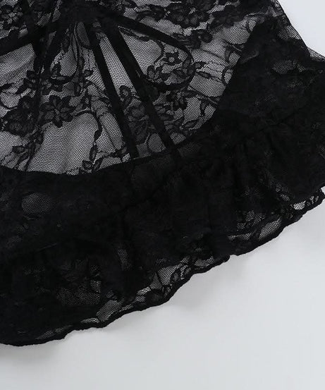 Romantic Black Lace Peplum Top – Sheer Elegance for Fall & Holiday Nights