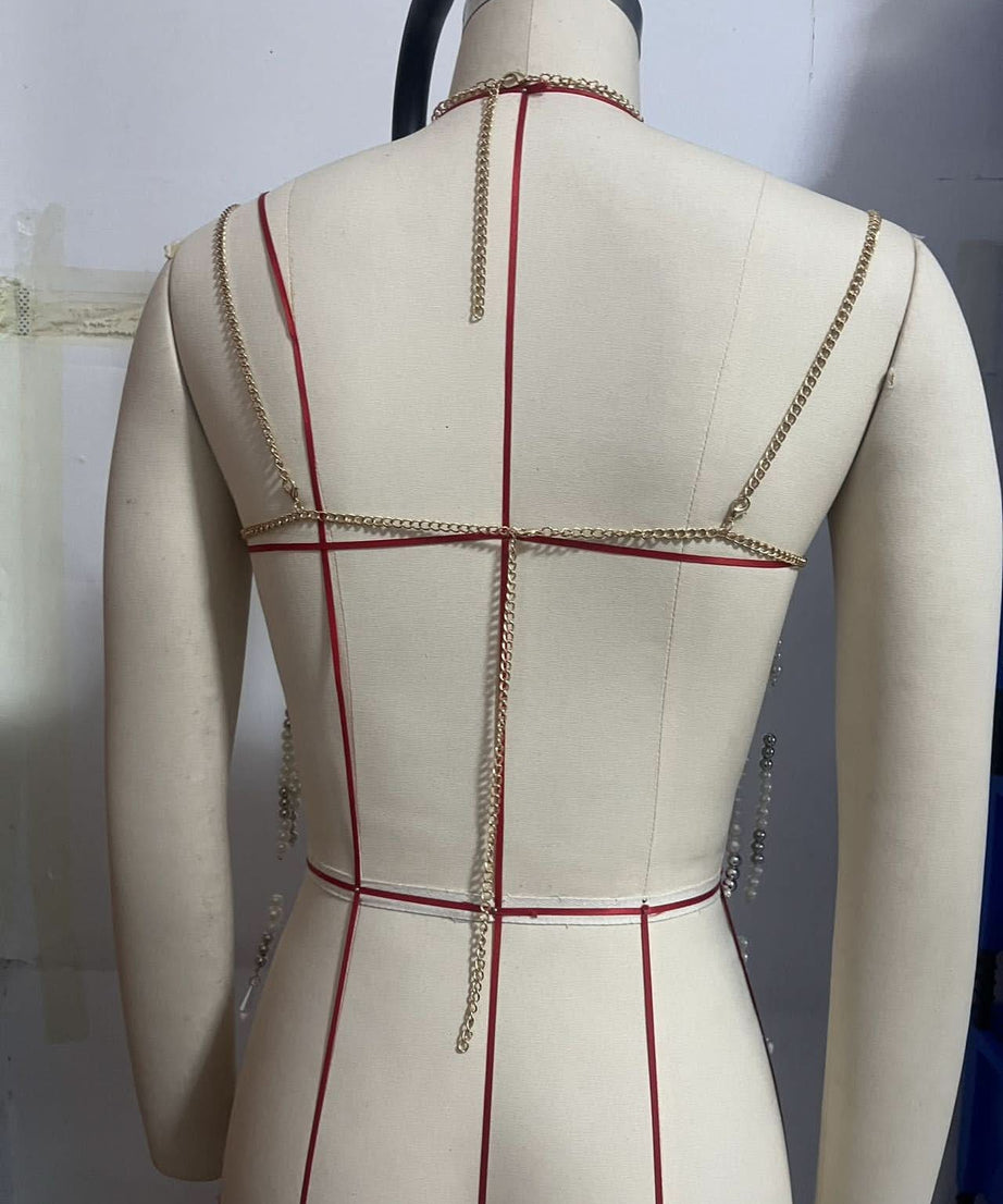 Dazzling Pearl & Chain Halter Top - Your Ultimate Glam for Holiday Parties & Beyond!