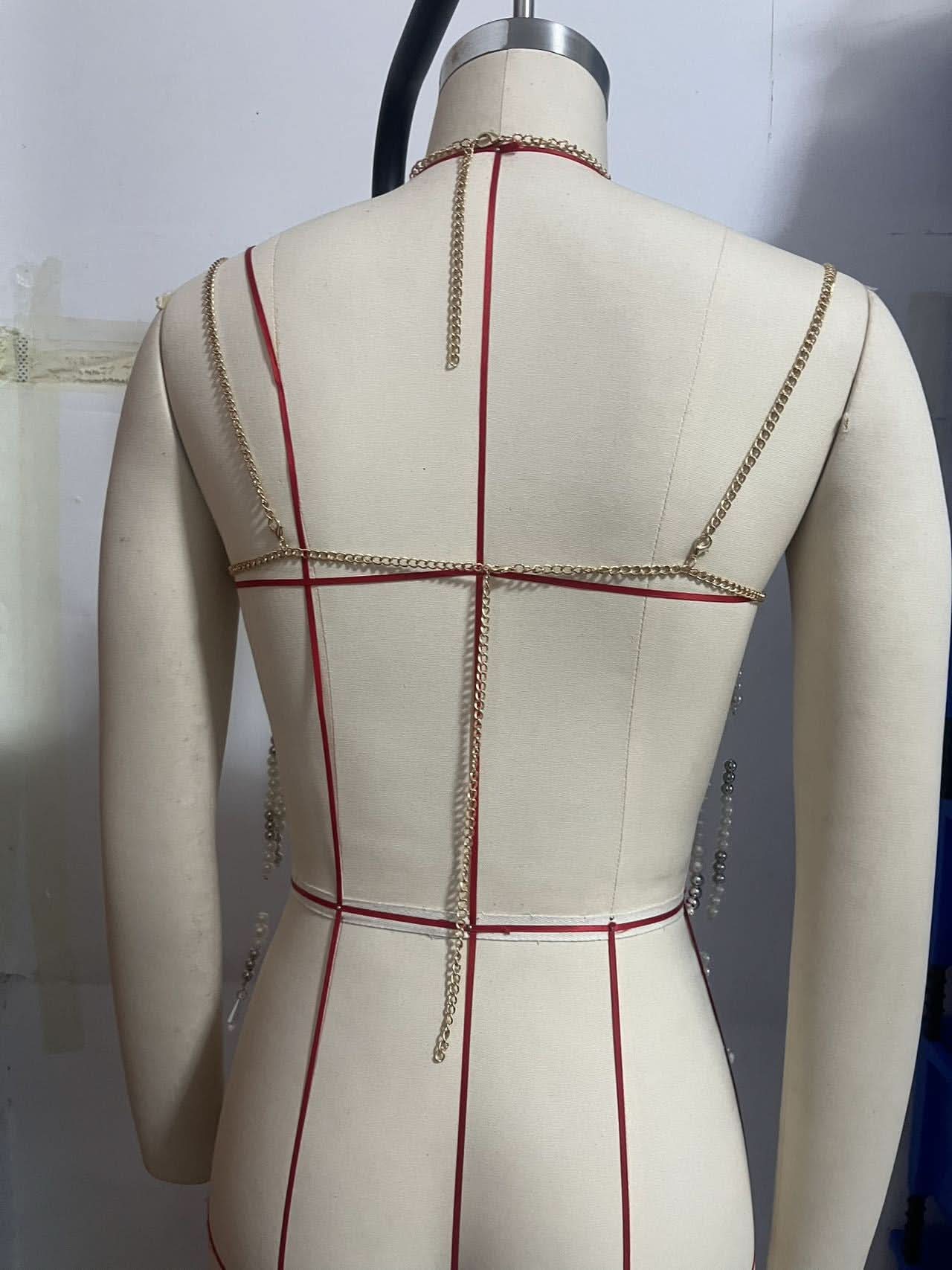 Dazzling Pearl & Chain Halter Top - Your Ultimate Glam for Holiday Parties & Beyond!