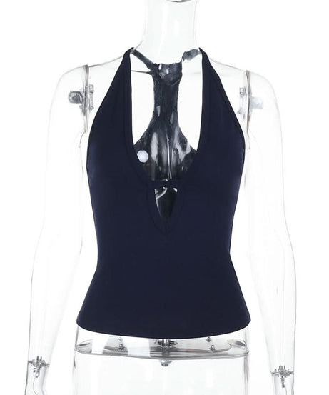 Sultry Deep V-Neck Cutout Tank Top – Your Fall & Holiday Party Statement