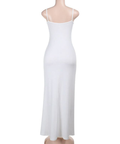 Ethereal White Floral Cut-Out Maxi Dress – Ruched Glamour for Holiday Parties & New Year's Eve
