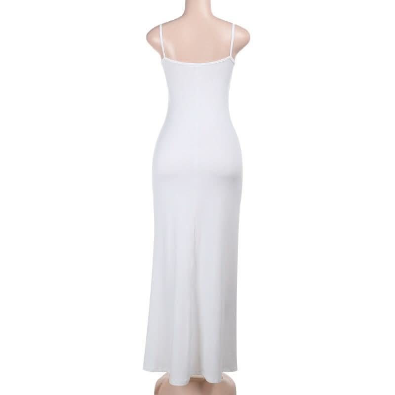 Ethereal White Floral Cut-Out Maxi Dress – Ruched Glamour for Holiday Parties & New Year's Eve