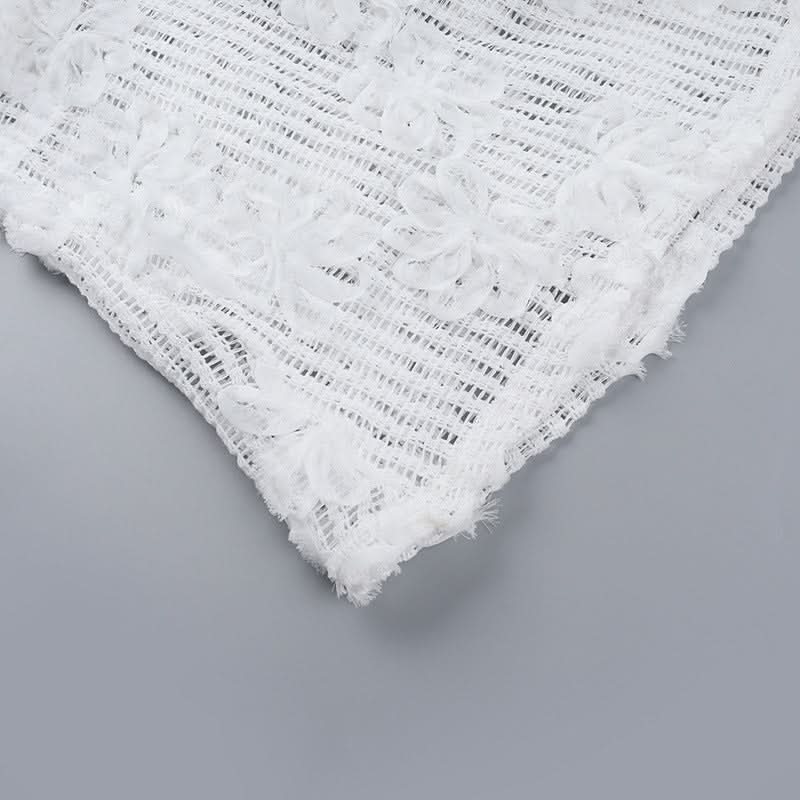 Effortless White Crochet Halter Maxi Dress - Your Chic Resort & Vacation Essential