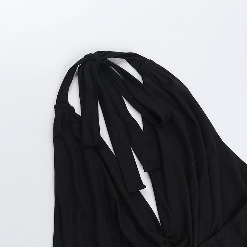 Effortless Chic Black Cowl Neck Halter Top - Your Fall & Holiday Go-To