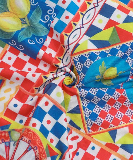 Vibrant Mediterranean Tile Halter Maxi Dress - Your Chic Resort & Winter Getaway Essential