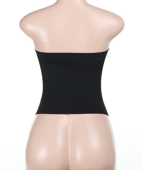 Autumn Edge Black Lace-Up Backless Bodice Top - Chic Fall Nights & Halloween Ready