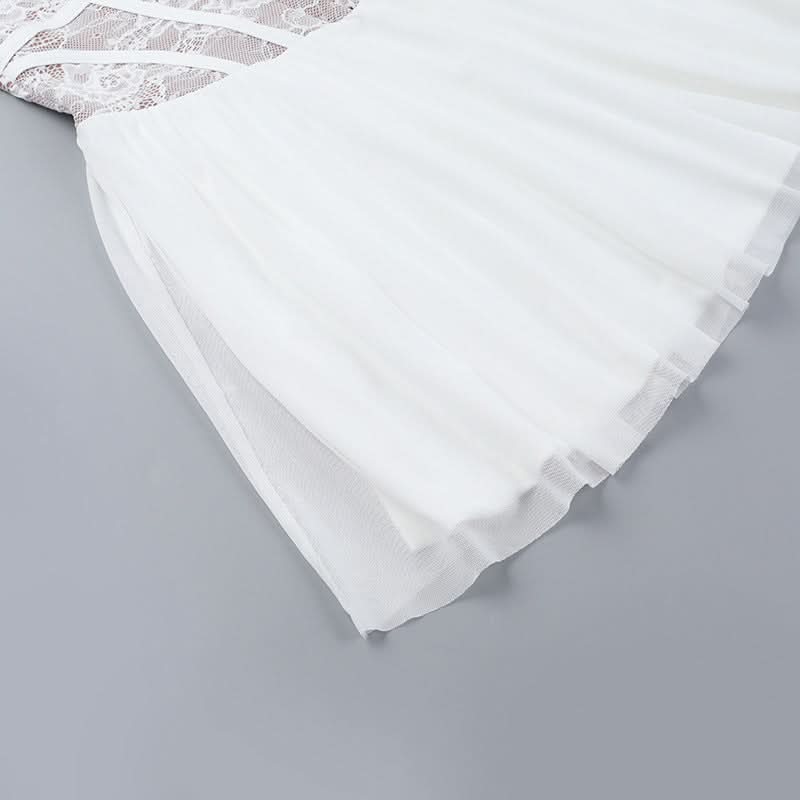 Enchanting White Lace Corset Mini Dress - Off-Shoulder Romantic Fall Party & Date Night