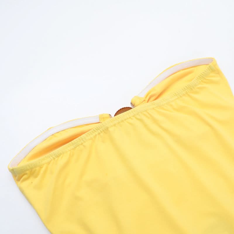 Radiant Yellow Strapless Cutout Maxi Gown - Holiday Gala & Resort Chic