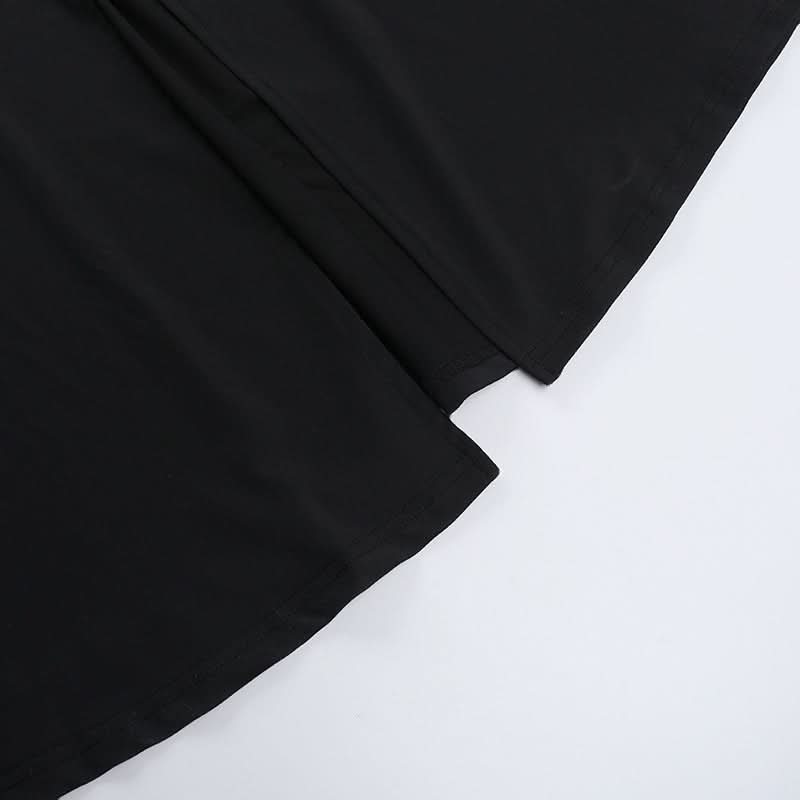 The 'Starlet' Black High-Slit Maxi Dress with Statement Ruched Buckle - Perfect for Fall & Holiday Parties