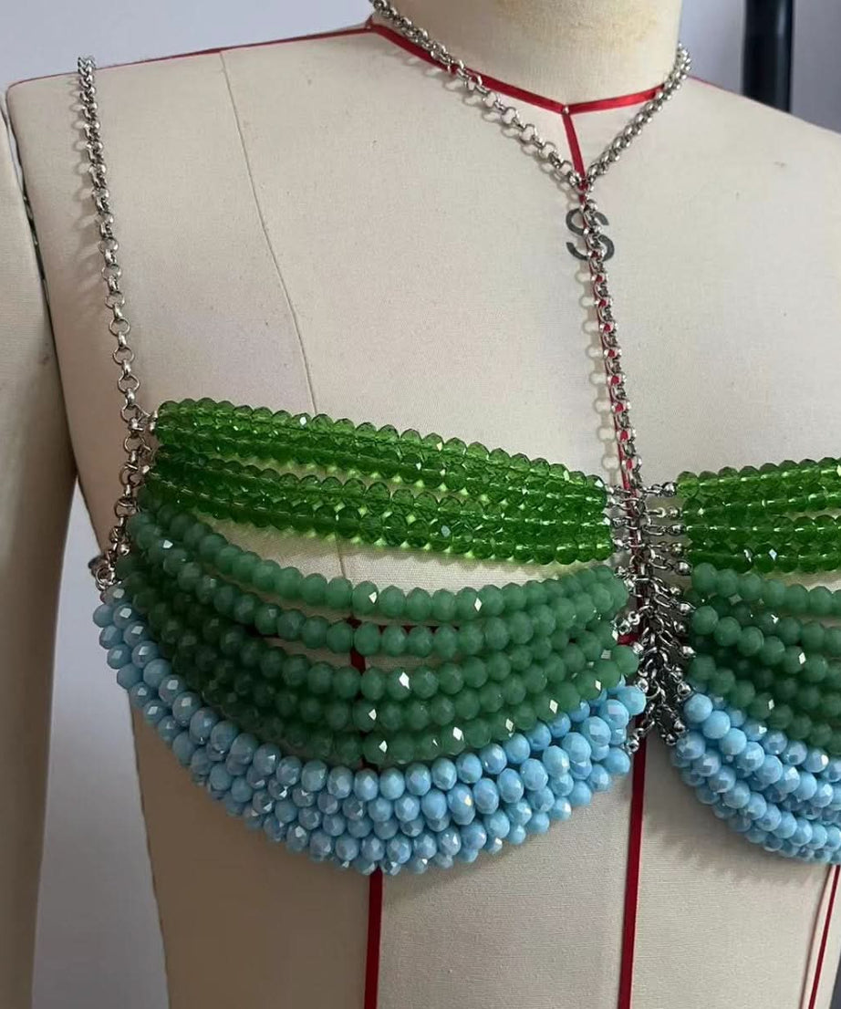 Ombre Beaded Mermaid Halter Top | Dazzling Resort & Festival Chain Cami