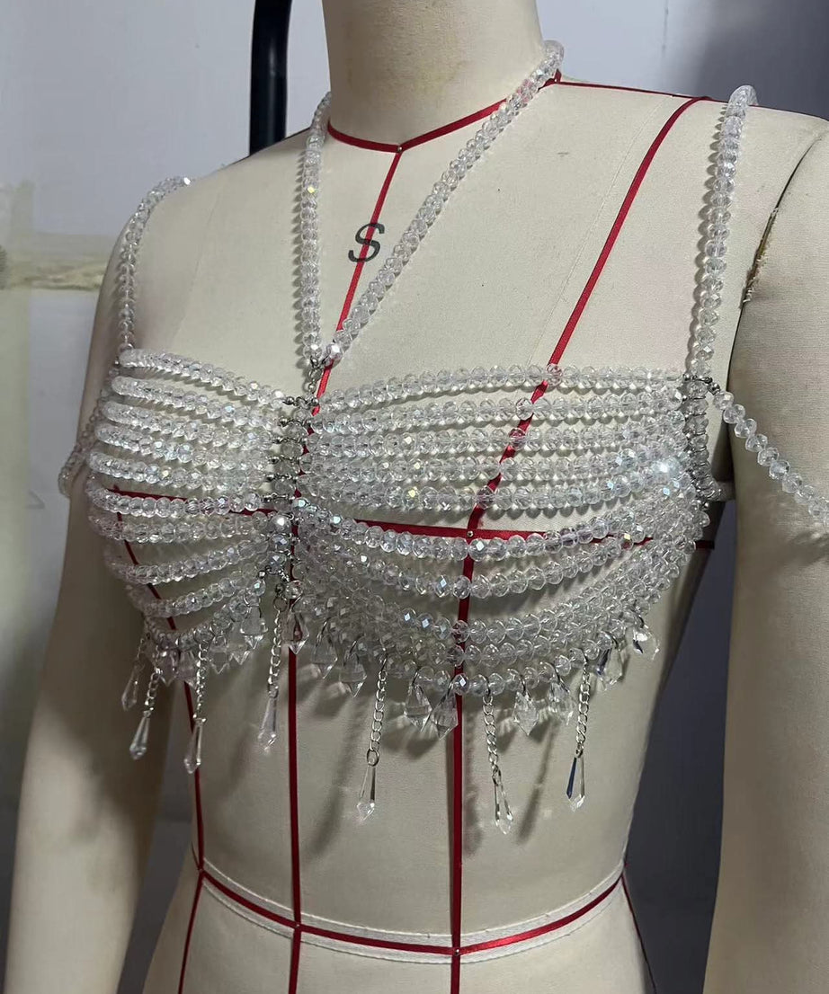 Dazzling Crystal Halter Backless Top | The Ultimate Holiday & NYE Statement Piece