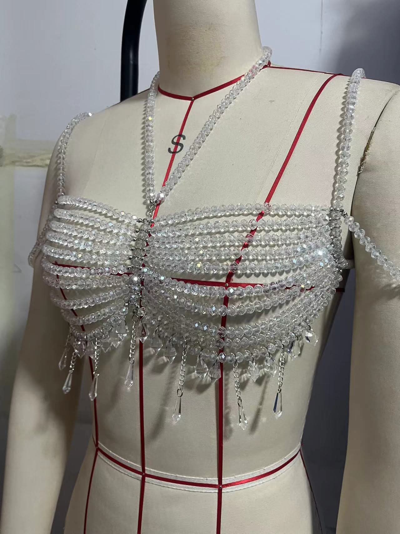 Dazzling Crystal Halter Backless Top | The Ultimate Holiday & NYE Statement Piece