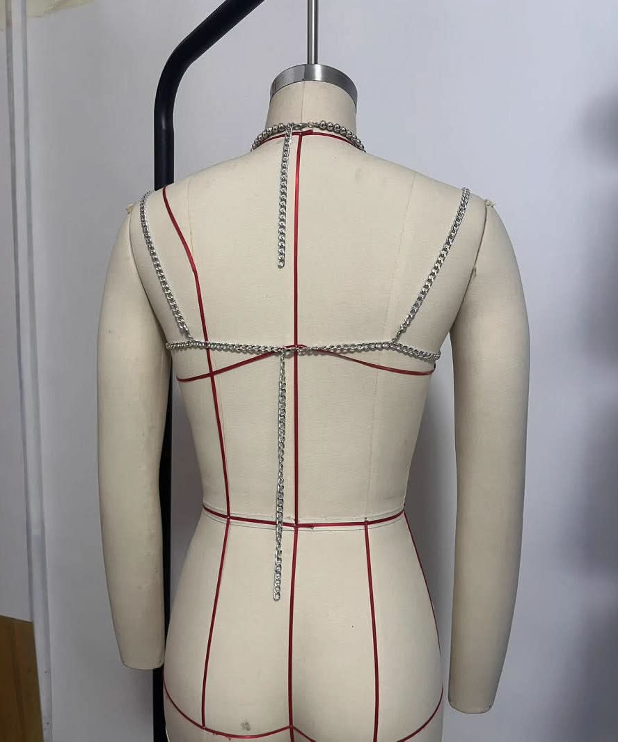 Celestial Sparkle Beaded Halter Top | Glam Chain Body Jewelry for Festival & Holiday Season