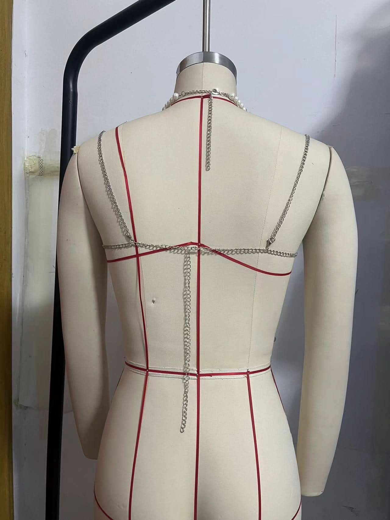 Goddess Pearl Draped Body Chain Top - Ultimate Festival & Holiday Party Glamour