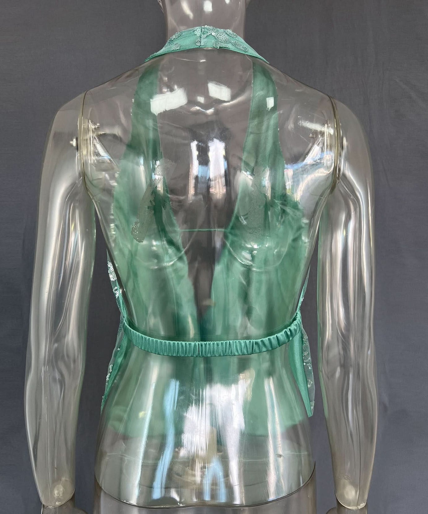 Dazzling Gold Sequin Halter Top - Backless V-Neck for Holiday & NYE Glam