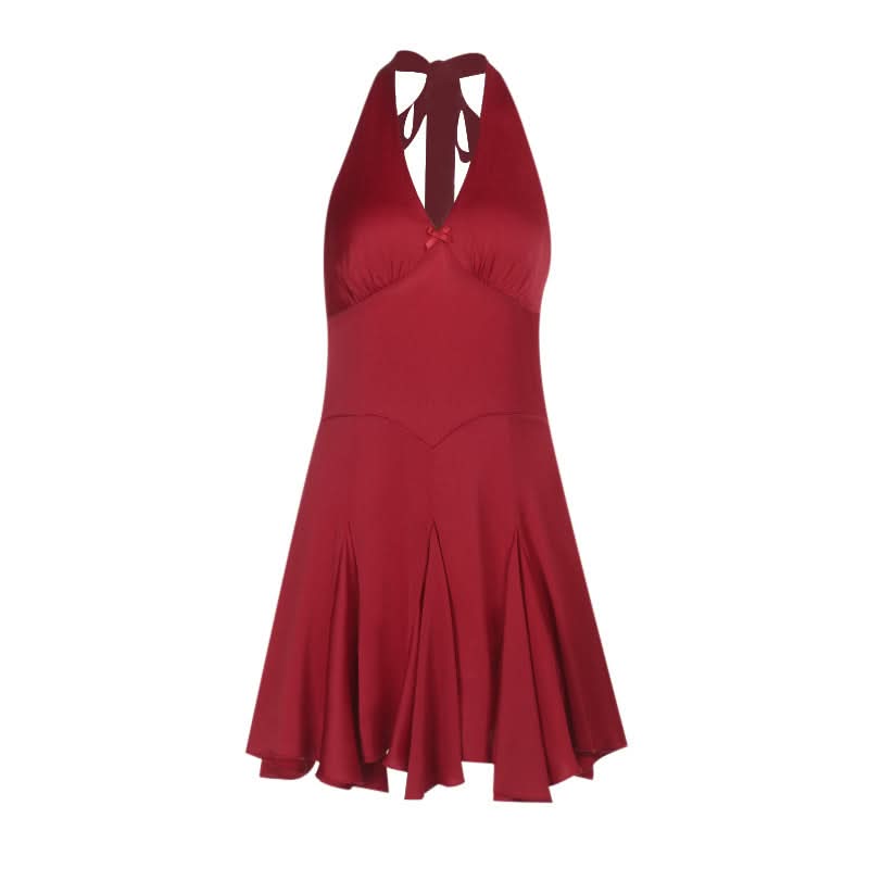 Showstopper Red Halter Mini Dress - Your Go-To for Fall Festivities & Holiday Parties