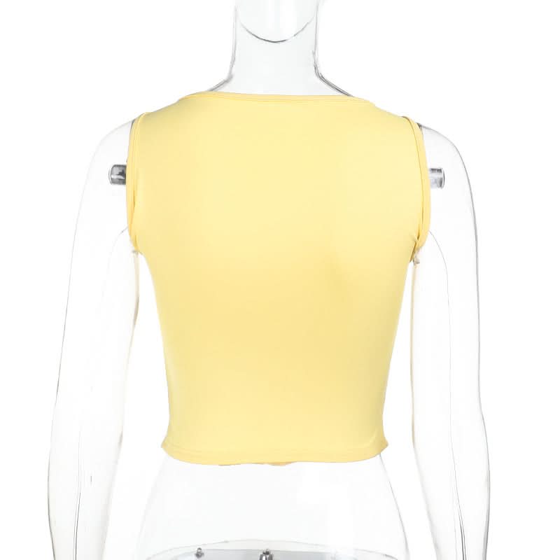 Sunny Yellow Ruffled Corset Bustier Tank Top - Chic Fall Layering Essential